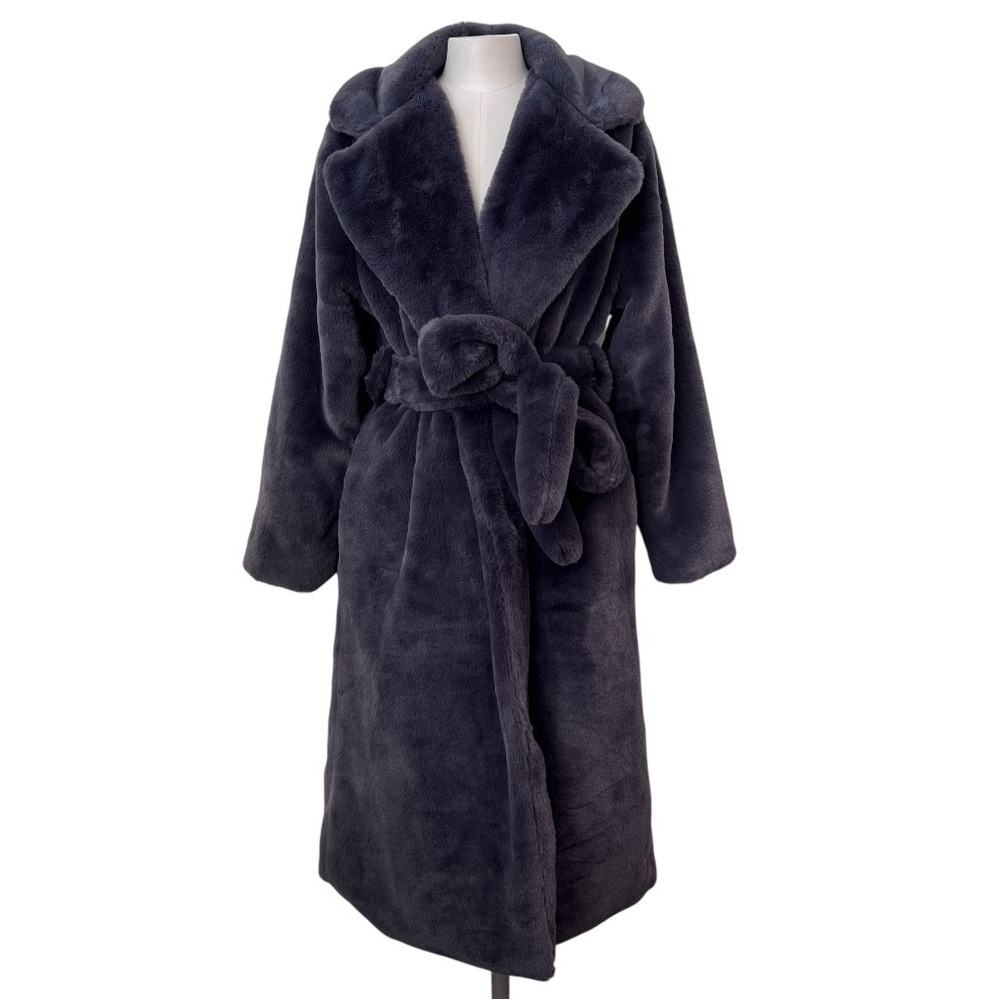 Apparis Faux Fur Grey Mona Coat size Small - Picture 3 of 16